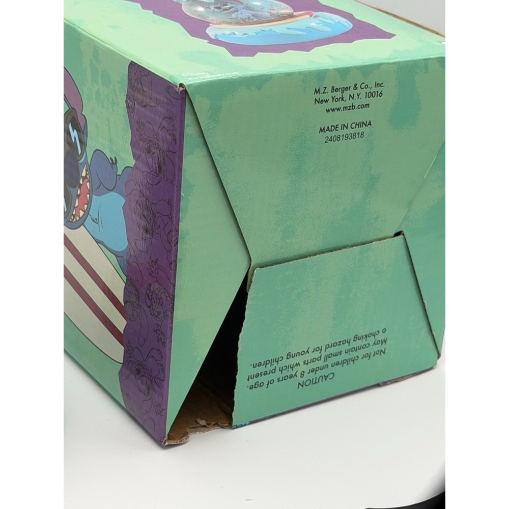 Disney Stitch Surfin' Collectible Snow Globe w/ Box – Missing Glitter, Debris - Picture 7 of 8